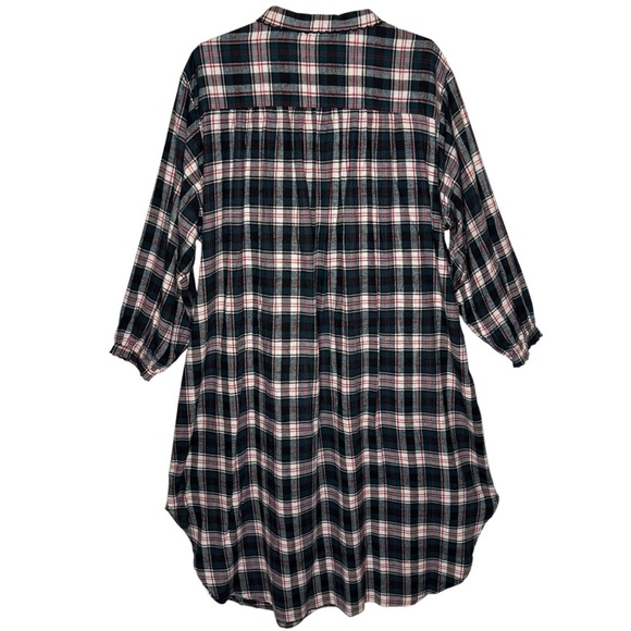 Kathy Ireland Green Tartan Plaid Maxi Length Flannel Night Gown 4X Long Sleeve - Picture 2 of 14